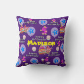 装飾用クッション, #5ハッピーファイブ誕生日パープル クッション (裏面)