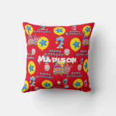 装飾用クッション, #7ハッピー7誕生日赤 クッション (裏面)