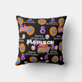 装飾用クッション, #8ハッピー8th誕生日ブラック クッション (裏面)