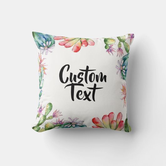 装飾用クッション- Cacti & Succs (カスタム文字) クッション (正面)