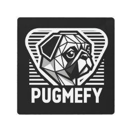 装飾用クッション- Pugmefy メタルプリント