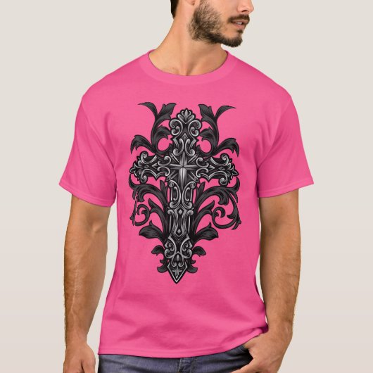 装飾用ゴシック十字架 Tシャツ (正面)