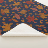 装飾用ゴールデン紅葉オンカスタムブルー シェルパブランケット (3/4)