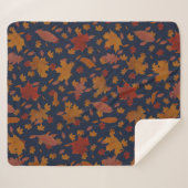 装飾用ゴールデン紅葉オンカスタムブルー シェルパブランケット (正面(横))