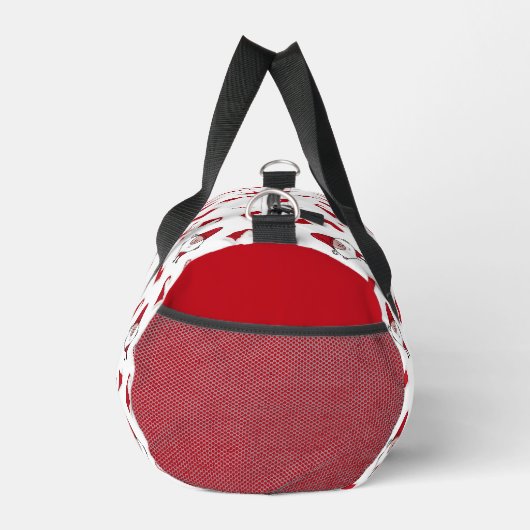 装飾用サンタクロースのクリスマスホワイトパターン ダッフルバッグ (右)