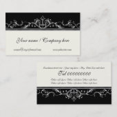 装飾用スクロール縁どワーク、アイボリー 名刺 (正面/裏面)