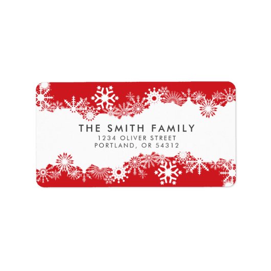 装飾用スノーフレークスクリスマス差出人住所 ラベル (正面)