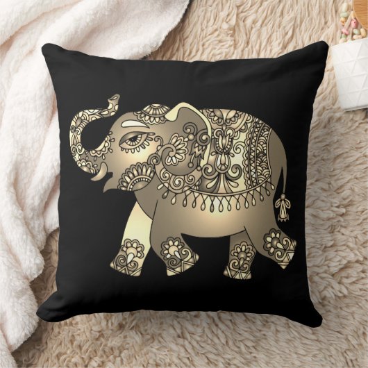 装飾用ゾウ枕 クッション (ブランケット)