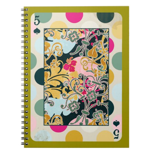 装飾用トランプランダムパターン5バック ノートブック (正面)