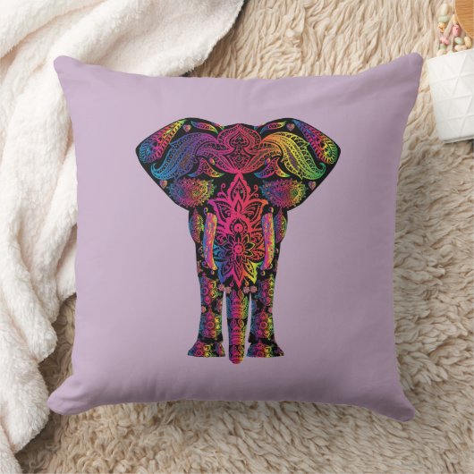 装飾用ネオンインクエレファント装飾用クッション クッション (ブランケット)
