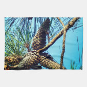 装飾用パインコーン キッチンタオル (横)