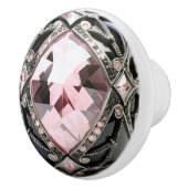 装飾用ピンクブラックフェイク宝石 セラミックノブ (右)