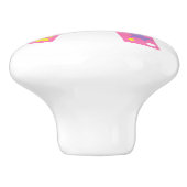 装飾用ピンク文字Aモノグラムのハンドルノブ セラミックノブ (側面)