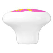 装飾用ピンク文字Dモノグラムのハンドルノブ セラミックノブ (側面)