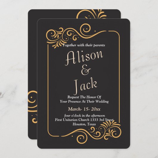 装飾用フレーム結婚ズ 招待状 (正面/裏面)