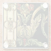 装飾用フローラデザインと黒縁ど ガラスコースター (裏面)