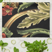 装飾用フローラデザインと黒縁ど キッチンタオル (折り畳み)