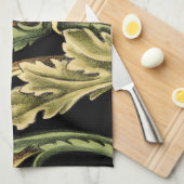 装飾用フローラデザインと黒縁ど キッチンタオル (四つ折り)