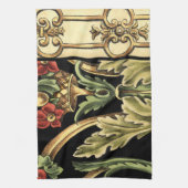 装飾用フローラデザインと黒縁ど キッチンタオル (縦)