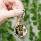 装飾用フローラデザインと黒縁ど キーホルダー (手)