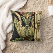 装飾用フローラデザインと黒縁ど クッション (ブランケット)