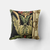 装飾用フローラデザインと黒縁ど クッション (裏面)