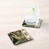 装飾用フローラデザインと黒縁ど コースター (右側)