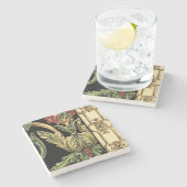 装飾用フローラデザインと黒縁ど ストーンコースター (横)