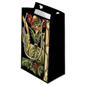 装飾用フローラデザインと黒縁ど スモールペーパーバッグ (正面アングル)