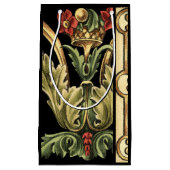 装飾用フローラデザインと黒縁ど スモールペーパーバッグ (正面)