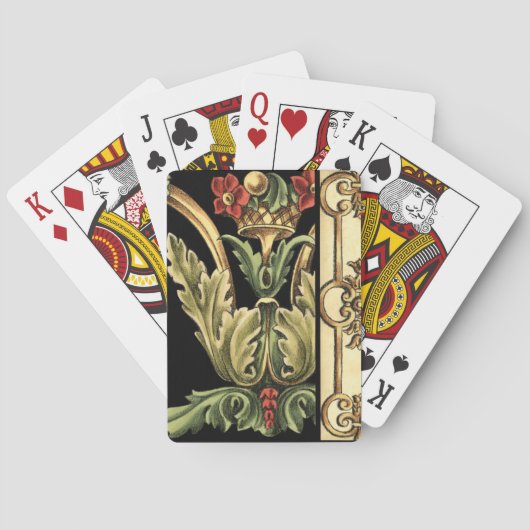 装飾用フローラデザインと黒縁ど トランプ (裏面)