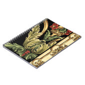 装飾用フローラデザインと黒縁ど ノートブック (左側)