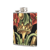 装飾用フローラデザインと黒縁ど フラスク (左)