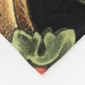 装飾用フローラデザインと黒縁ど フリースブランケット (角)