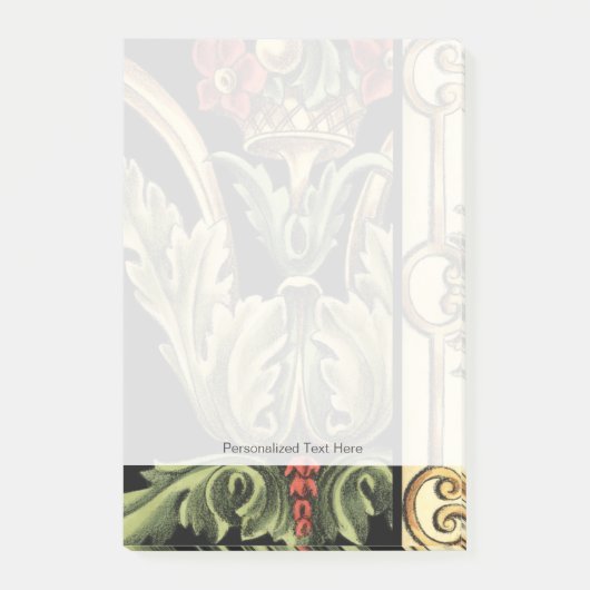 装飾用フローラデザインと黒縁ど ポストイット (正面)