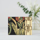 装飾用フローラデザインと黒縁ど ポストカード (スタンド正面)