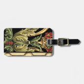 装飾用フローラデザインと黒縁ど ラゲッジタグ (正面横)