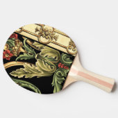 装飾用フローラデザインと黒縁ど 卓球ラケット (横)