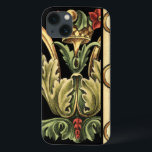 装飾用フローラデザインと黒縁ど iPhone 13ケース<br><div class="desc">黒で囲絵画まれた魅力的なフローラデザインを持つ観賞用の縁どバーズ。緑と赤の色が黒い背景にプリントから飛び出す。君の壁はどれほど素晴らしいだろう?購入して見つけろ!</div>
