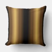 装飾用ブラックおよび金ゴールドストライプの装飾用クッション クッション (正面)