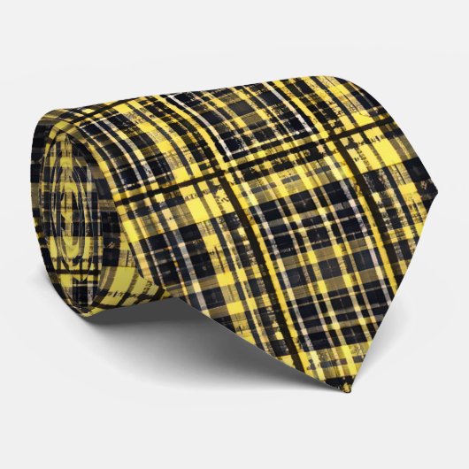 装飾用ブラックおよび金ゴールド格子模様 ネクタイ (ロール)