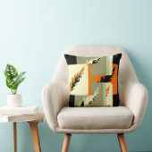 装飾用ブラックオレンジ&カーキピロー クッション (椅子)