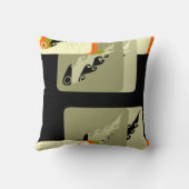 装飾用ブラックオレンジ&カーキピロー クッション (裏面)