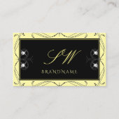 装飾用ブラッククリームダイヤきらめくズモノグラム 名刺 (正面)