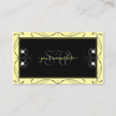 装飾用ブラッククリームダイヤきらめくモンドイニシャル 名刺 (正面)