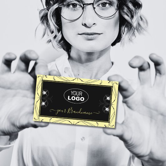 装飾用ブラッククリームダイヤきらめくモンド追加ロゴ 名刺