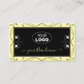 装飾用ブラッククリームダイヤきらめくモンド追加ロゴ 名刺 (正面)