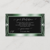 装飾用ブラックグリーンスパークルダイヤモンドイニシャル 名刺 (裏面)