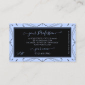 装飾用ブラックブルーダイヤきらめくモンドイニシャル 名刺 (裏面)