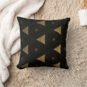 装飾用ブラック&ベージュ綿ピロー クッション (ブランケット)
